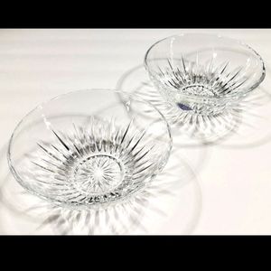 2 FULL LEAD CRYSTAL SALAD BOWLS - HIGHLIGHTS IN LEAD CRYSTAL - JAMES CARPENTER